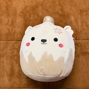 Squishmallows White and Gold Bear Plush